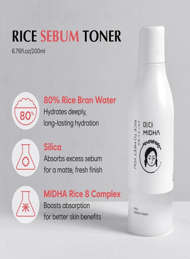 MIDHA Rice SEBUM Toner, 6.76fl.oz/200ml,Hydrating, Pore Refining, Sebum Control – Lightweight Daily Toner for Oily & Sensitive Skin – Vegan, Alcohol-Free, Non-Comedogenic, Double-Layer Formula - Image 2